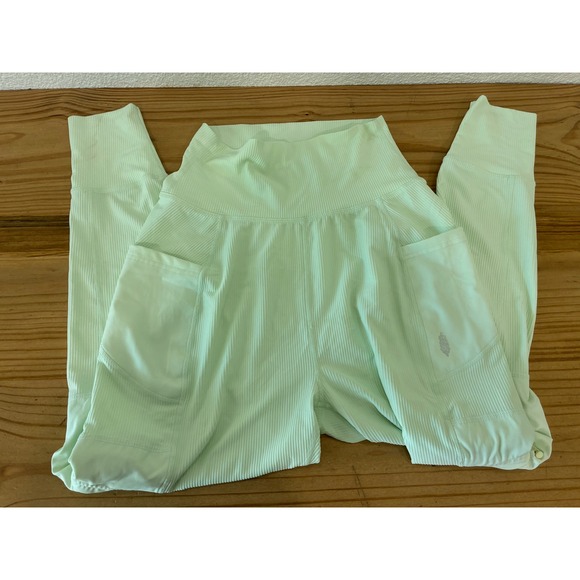 FP Movement Pants - Free People FP Movement High Wycombe Ribbed Cargo Leggings Mint Green XS